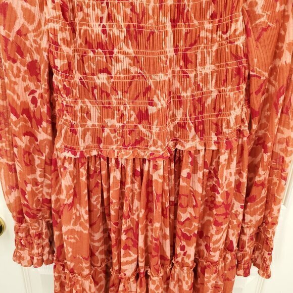 Free People Dark Romantic Tunic S Merlot Combo (Orange/Red) - Picture 12 of 16